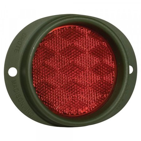 GROTE Reflector-Military-2-Hole Mntg-Red, 40162 40162